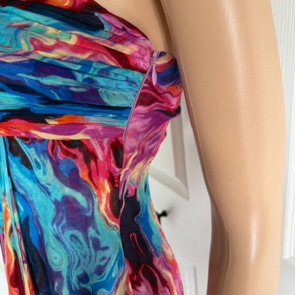 Laundry by Shelli Segal Long Flowy Colorful Dress Size 2 - Picture 4 of 8
